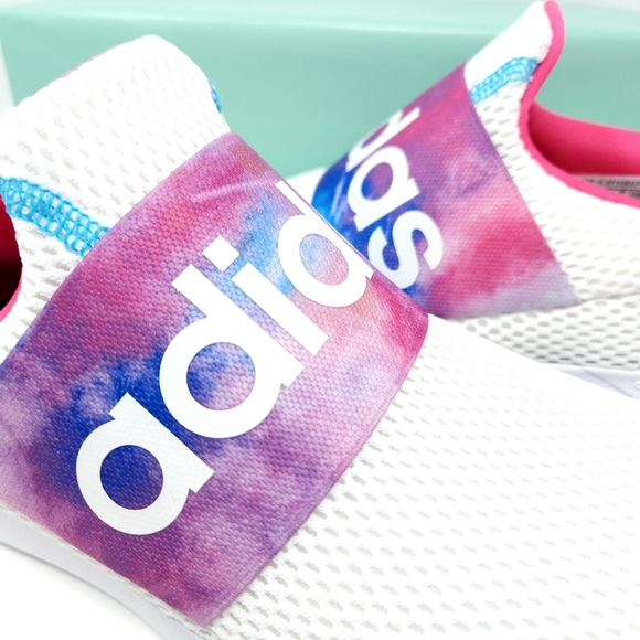 Adidas Slip On Tie Dye Gym Lite Racer Adapt 4.0, Girls size 6.5, New, White - Picture 9 of 9